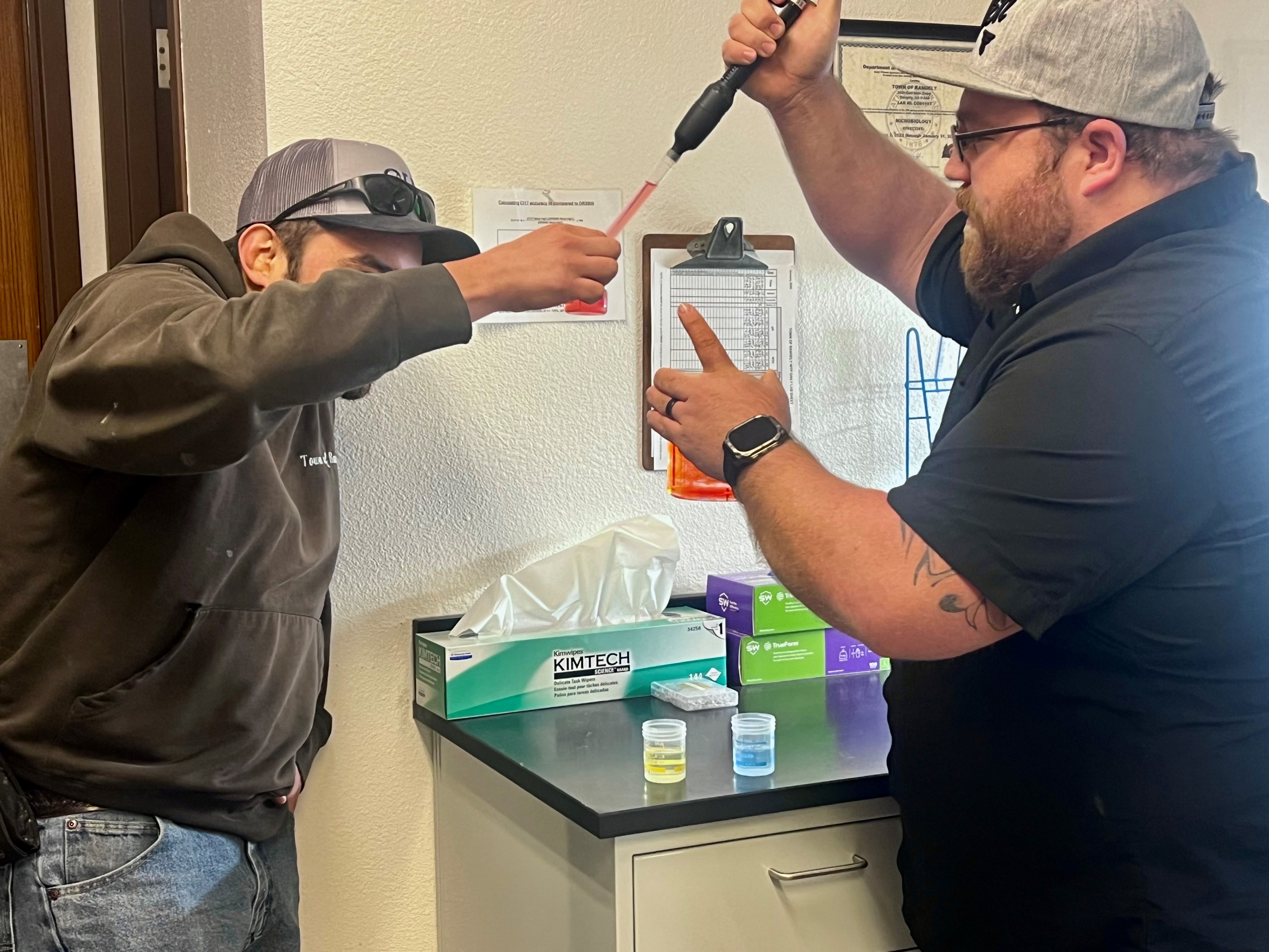 Michael Dillon, Supervisor and Juan Chumacero at Water Treatment Plant