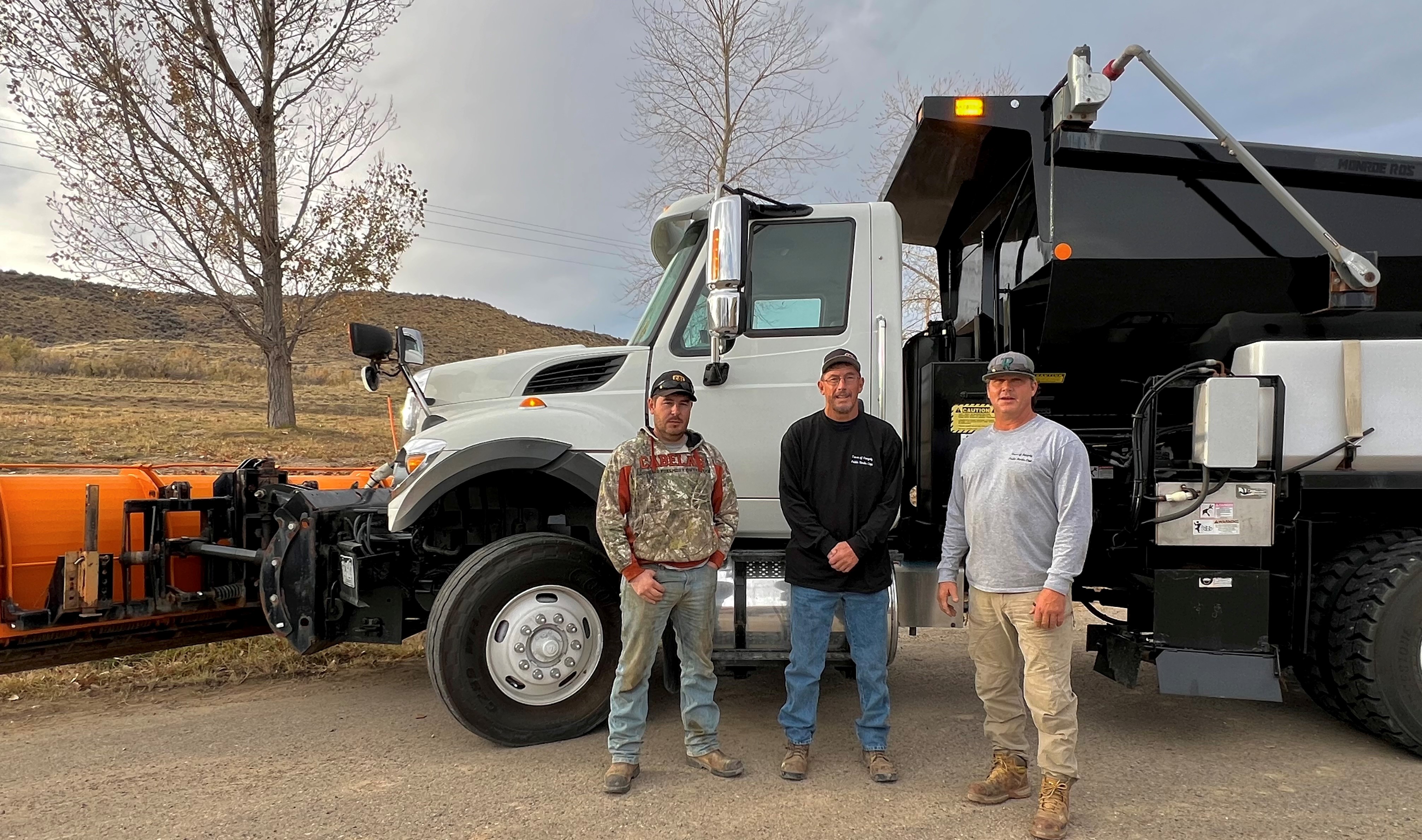 Department of Public Works Staff - Left to Right:  Wesley Goddard, Jeff LeBleu - Supervisor and Gary Denny