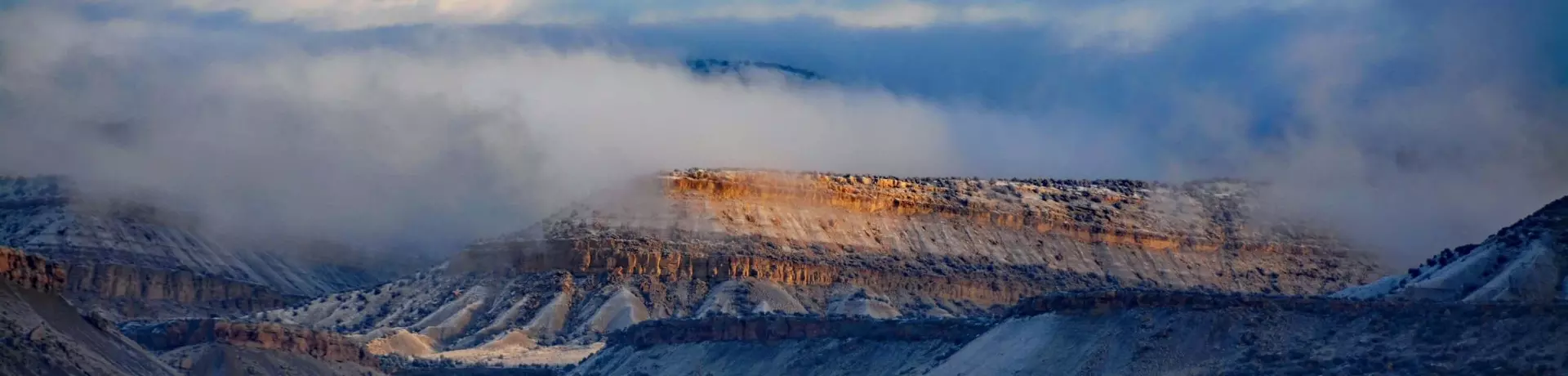 Image of Snowy Mesa with Fog